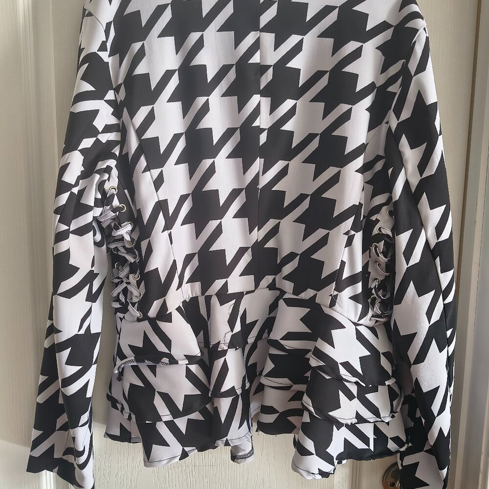 Black and white blazer